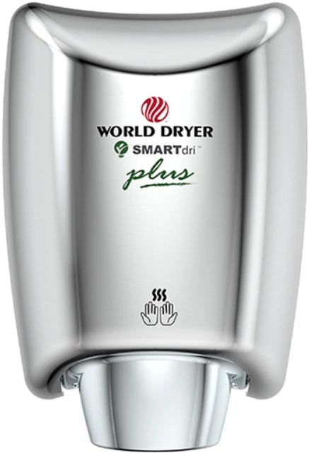 WORLD DRYER SMARTdri Plus okos kézszárító, állítható sebesség és fűtőszál, 400-1200W, 10mp, r.m. acél fényes, K48-972P2