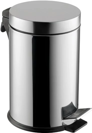 Pedálos hulladékgyűjtő kerek 30L, r.m. acél, fényes