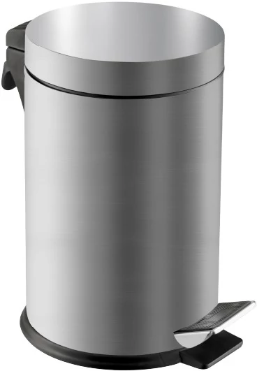 Pedálos hulladékgyűjtő kerek 30L, r.m. acél, selyem