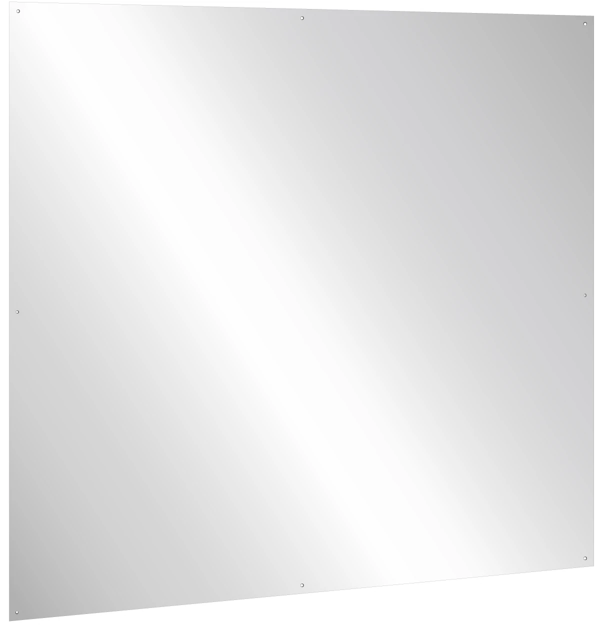 Vandálbiztos, rozsdamentes acél tükörlap, 1000x1000mm, furatolt