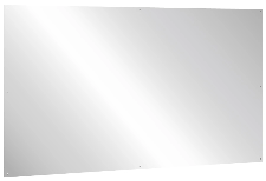 Vandálbiztos, rozsdamentes acél tükörlap, 1200x800mm, furatolt