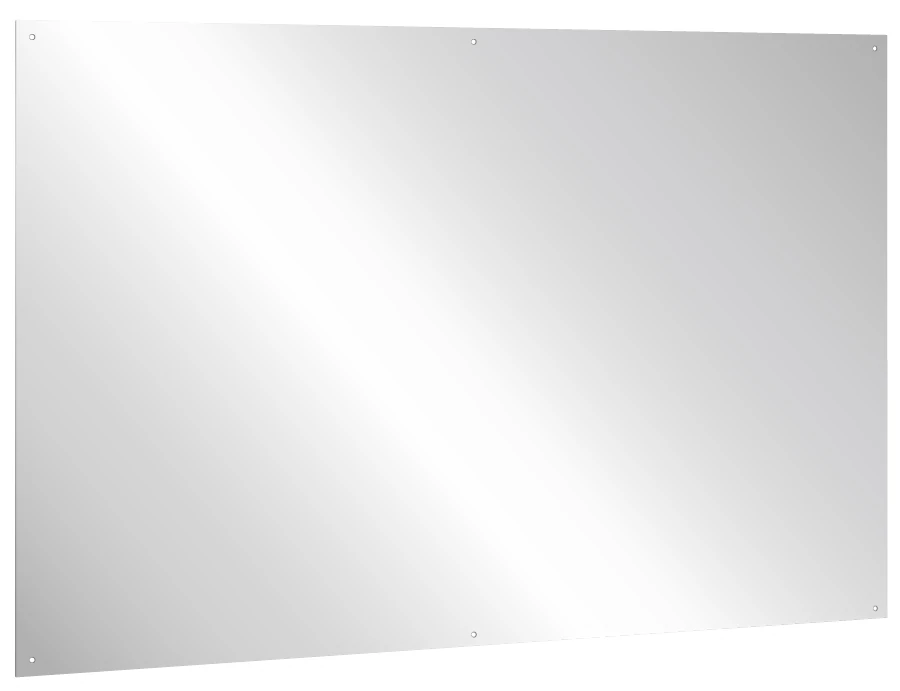 Vandálbiztos, rozsdamentes acél tükörlap, 600x800mm, furatolt