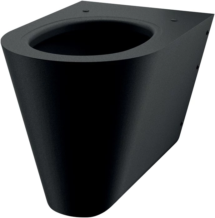 DELABIE vandálbiztos fali WC csésze megerősített hátlappal, 1,5mm r.m. acél, matt fekete Teflon bevonat, DEL110310BK