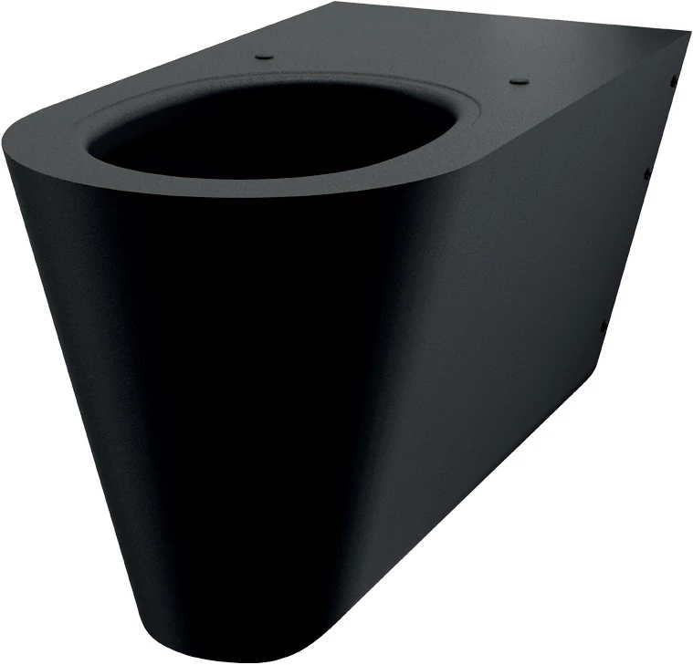 DELABIE vandálbiztos, rozsdamentes acél akadálymentes fali WC-csésze, 700mm kinyúlás, matt fekete Teflon bevonat, DEL110710BK