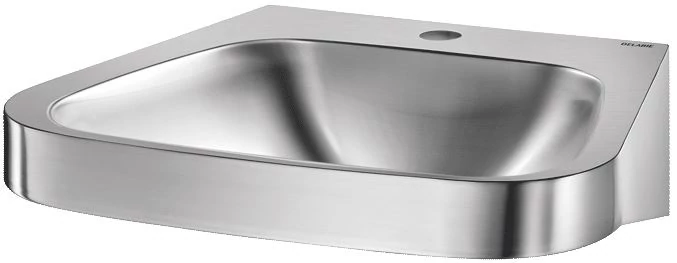 DELABIE FRAJU ergonomikus fali mosdókagyló, 35mm középső csapfurattal, r.m. acél