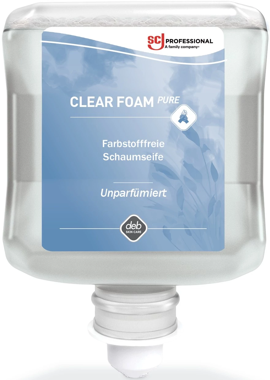 SCJP Clear Foam Pure habszappan, illatmentes, színezékmentes, bőrbarát, Proline manuális adagolóhoz, 1L patron