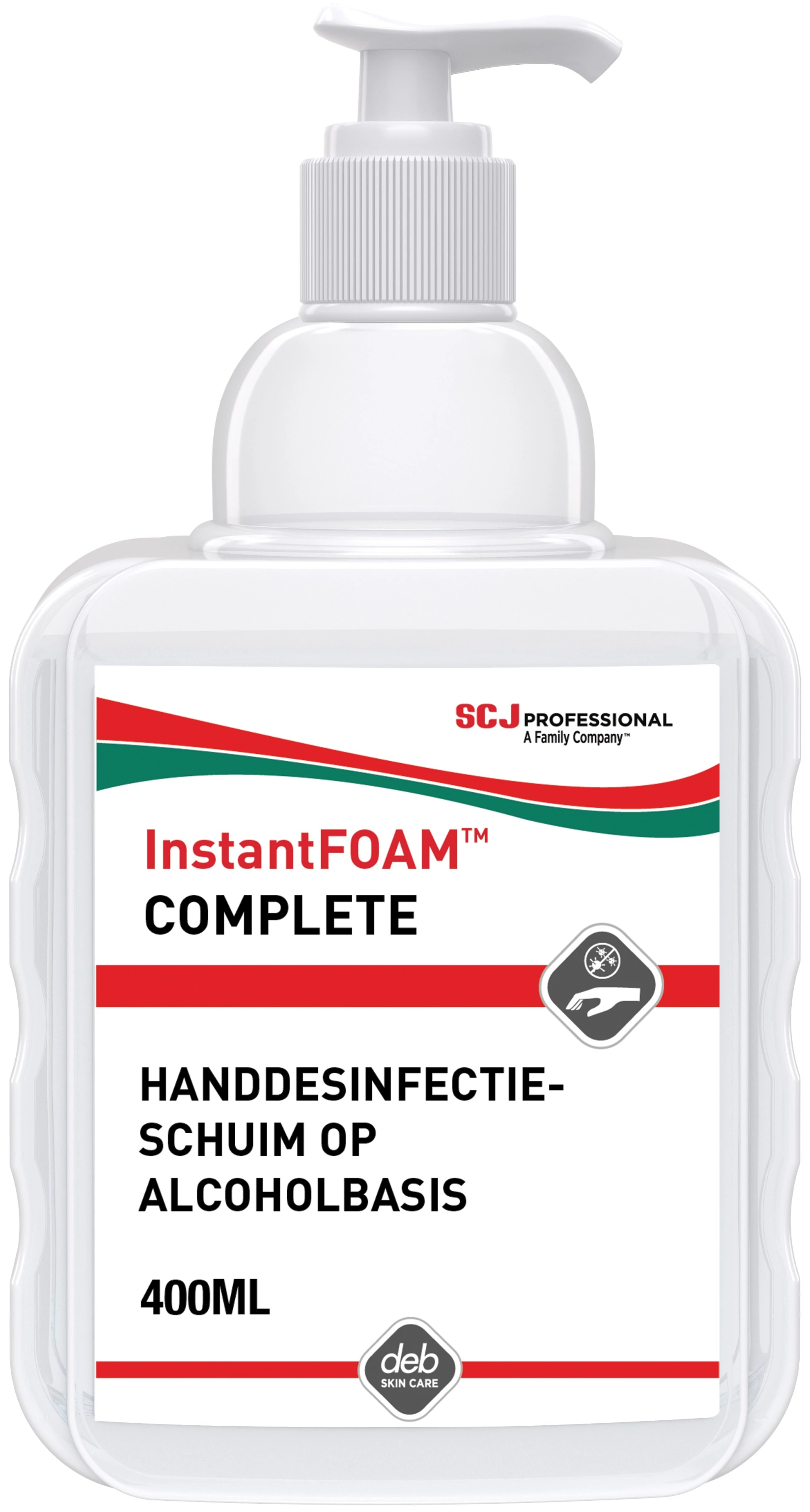 SCJP InstantFOAM COMPLETE alkoholos kézfertőtlenítő hab, széles hatásspektrum, illat- és színezékmentes, hipoallergén, 400ml asztali pumpás flakon