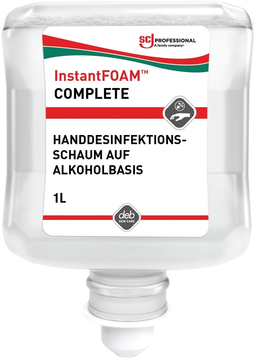 SCJP InstantFOAM COMPLETE alkoholos kézfertőtlenítő hab, széles hatásspektrum, illat- és színezékmentes, hipoallergén, Proline manuális adagolóhoz, 1L patron