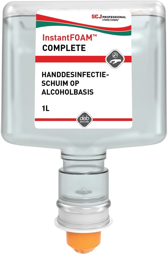 SCJP InstantFOAM COMPLETE alkoholos kézfertőtlenítő hab, széles hatásspektrum, illatanyag- és színezékmentes, hipoallergén, TouchFREE automata adagolóhoz, 1L patron
