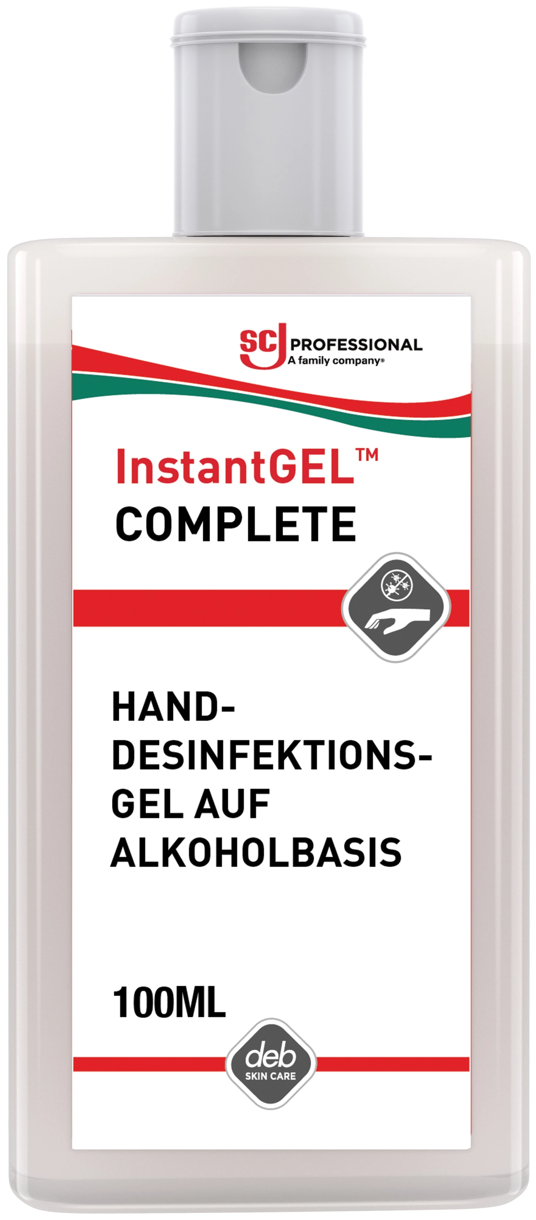 SCJP InstantGEL COMPLETE alkoholos kézfertőtlenítő gél, széles hatásspektrum, illat- és színezékmentes, hipoallergén, 100ml flip kupakos flakon