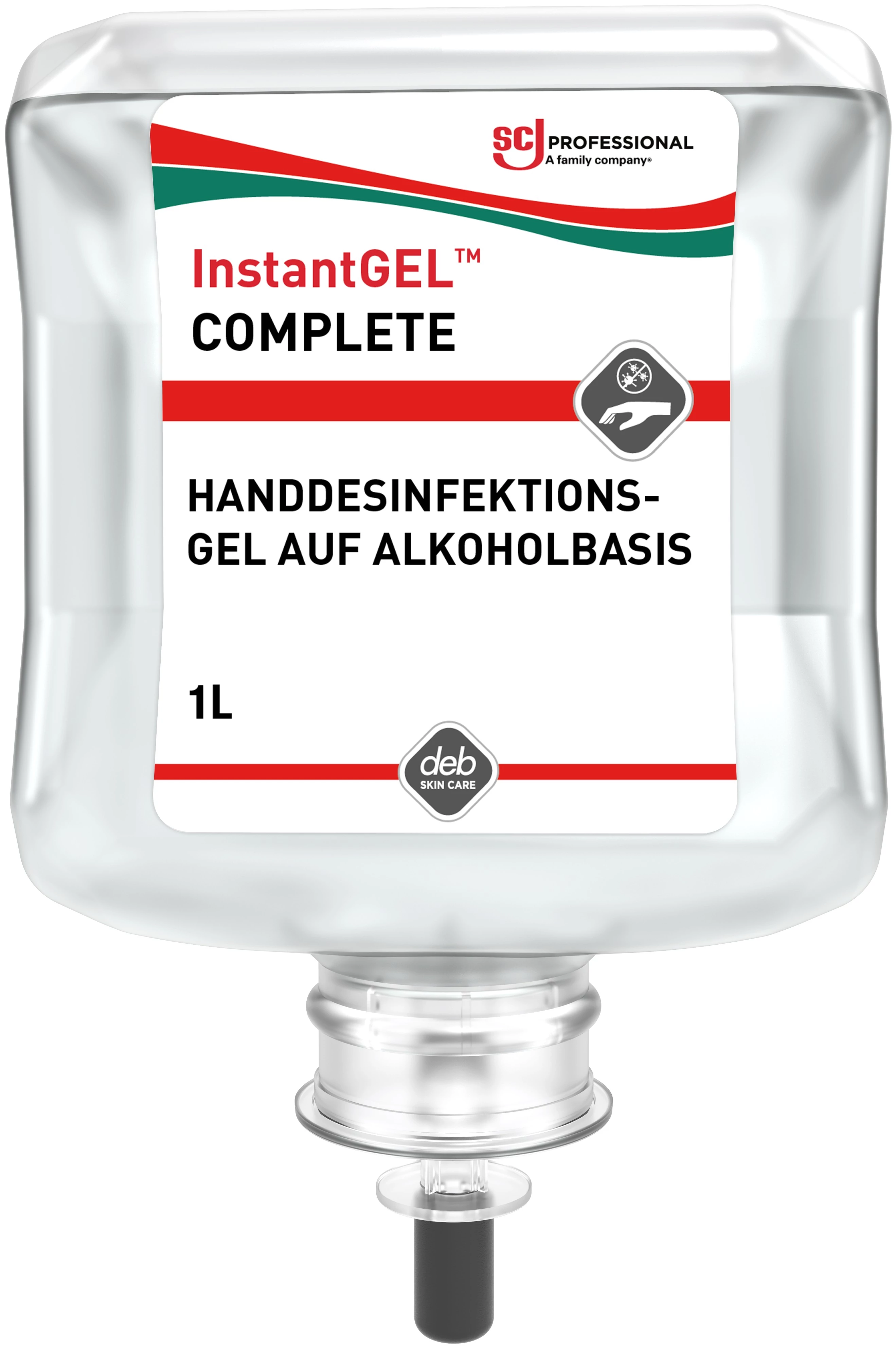 SCJP InstantGEL COMPLETE alkoholos kézfertőtlenítő gél, széles hatásspektrum, illat- és színezékmentes, hipoallergén, Proline manuális adagolóhoz, 1L patron