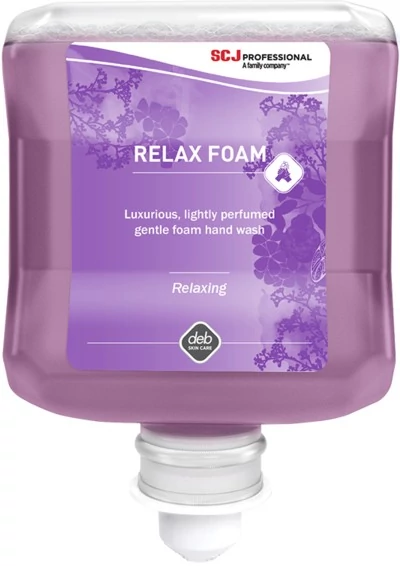 SCJP Relax Foam habszappan illóolajokat tartalmazó relaxáló illattal - cédrusfa és pacsuli, lila, Proline manuális adagolóhoz, 1L patron