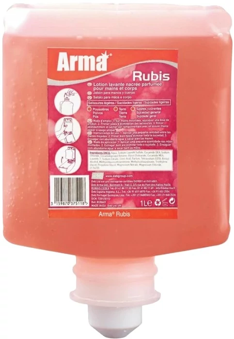 SCJP Arma Rubis tusfürdő, sampon és kézmosó gél, unisex grapefruit illat, rózsaszín, Proline manuális adagolóhoz, 1L patron