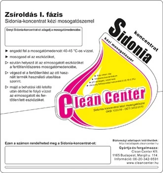 Sidonia-koncentrat I. fázis kisérőmatrica