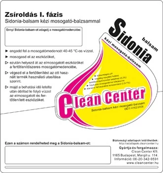 Sidonia-balsam I. fázis kísérőmatrica
