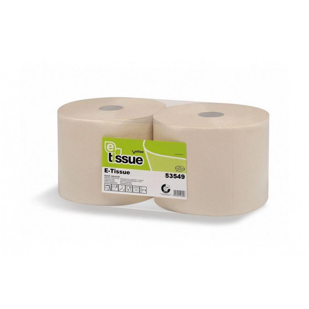 Celtex E-tissue ipari törlő recy 2 réteg, 1000 lap, 360m 22x36cm, 2 tekercs/zsugor