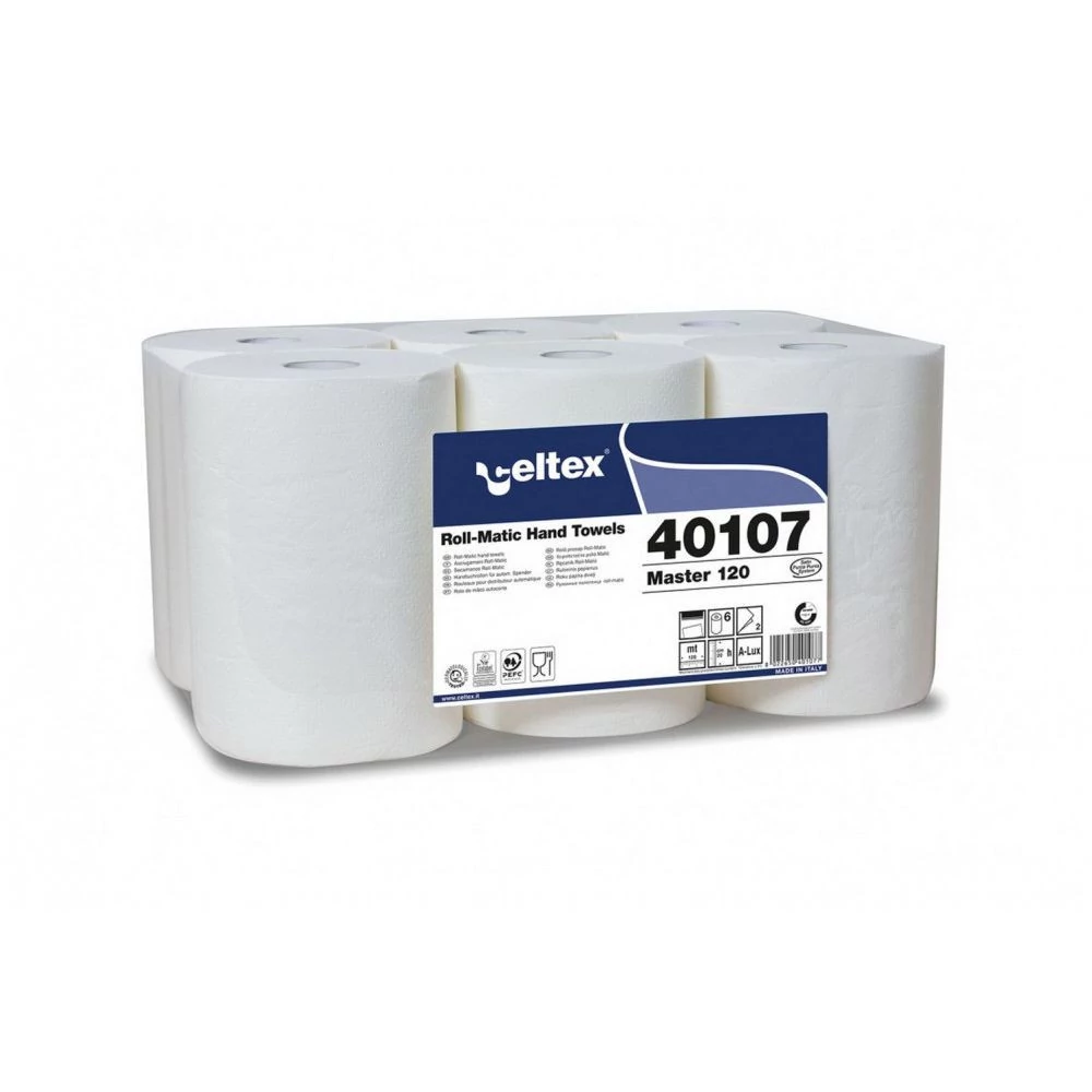 Celtex Master 120 tekercses kéztörlő cellulóz 2 réteg, 120m, 6 tekercs/zsugor