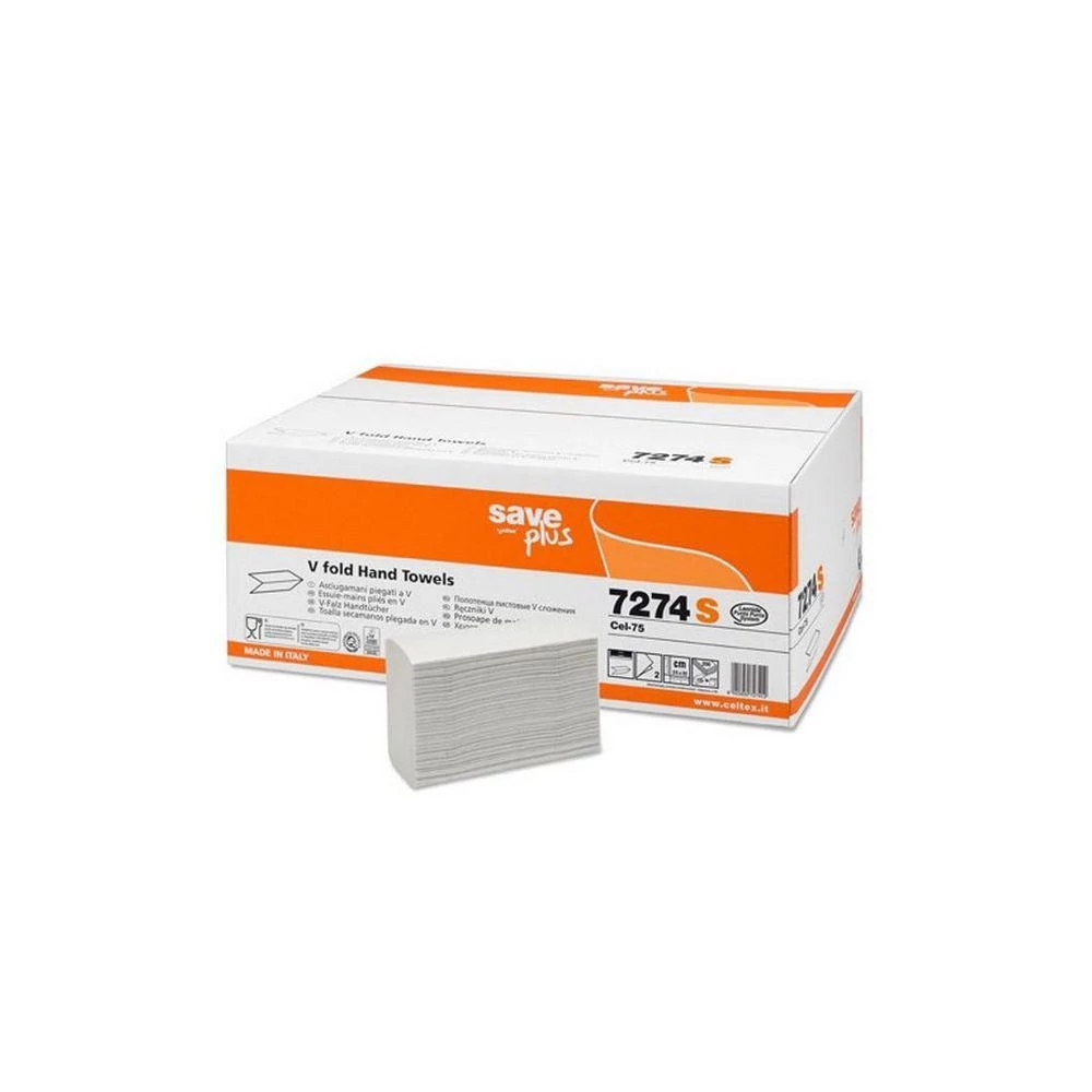 Celtex Save Plus hajtogatott kéztörlő recy, 2 réteg, 25x21cm, 15x200 lap