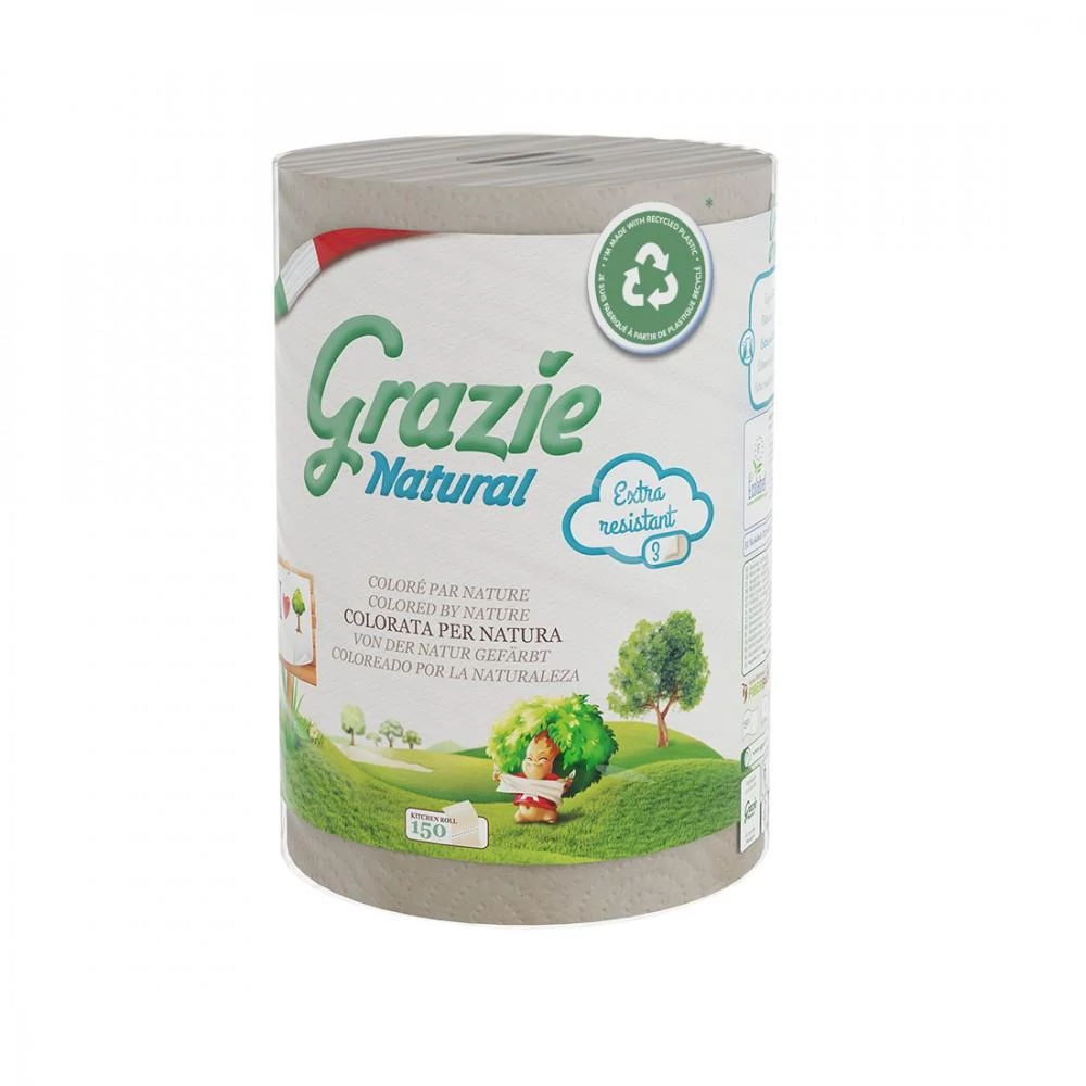 Lucart GRAZIE NATURAL Tekercses kéztörlő 3 rétegű, 150 lap/tekercs