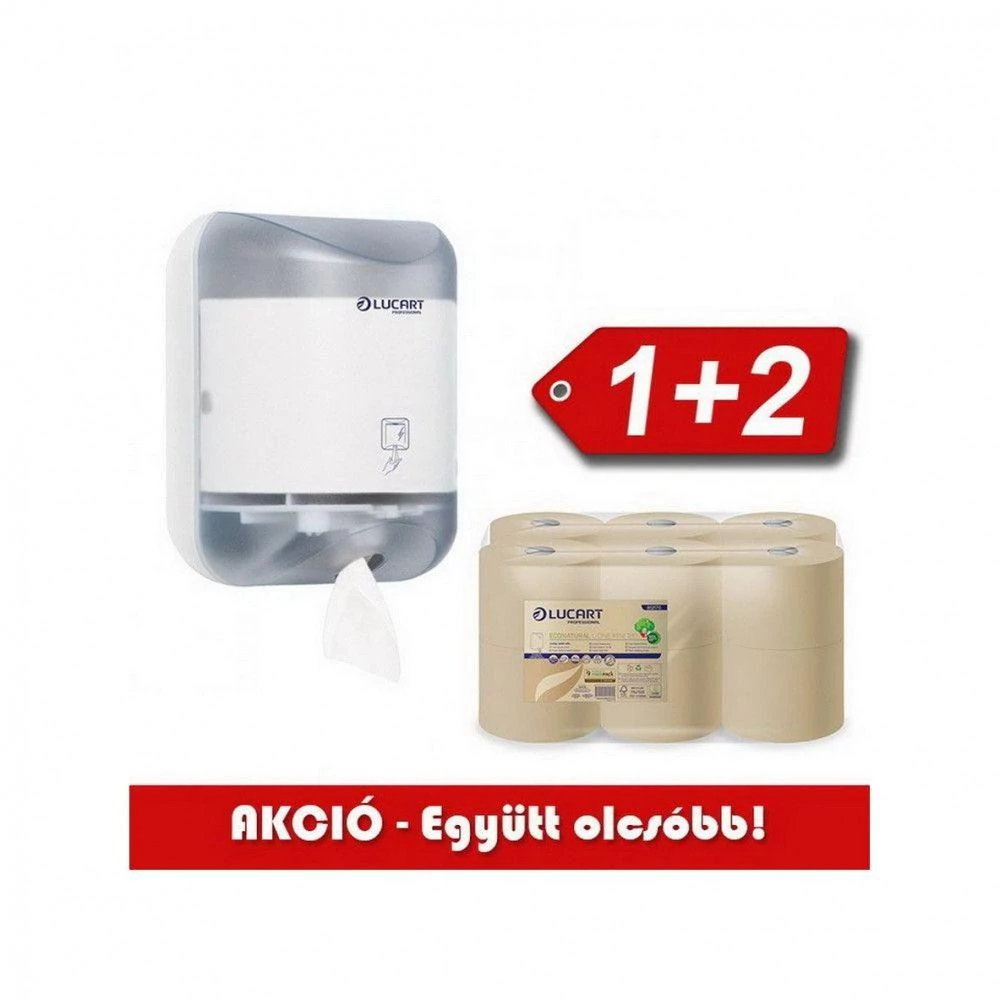 Lucart L-One toalettpapír adagoló 1db + 2 zsugor 812506 toalettpapír csomag