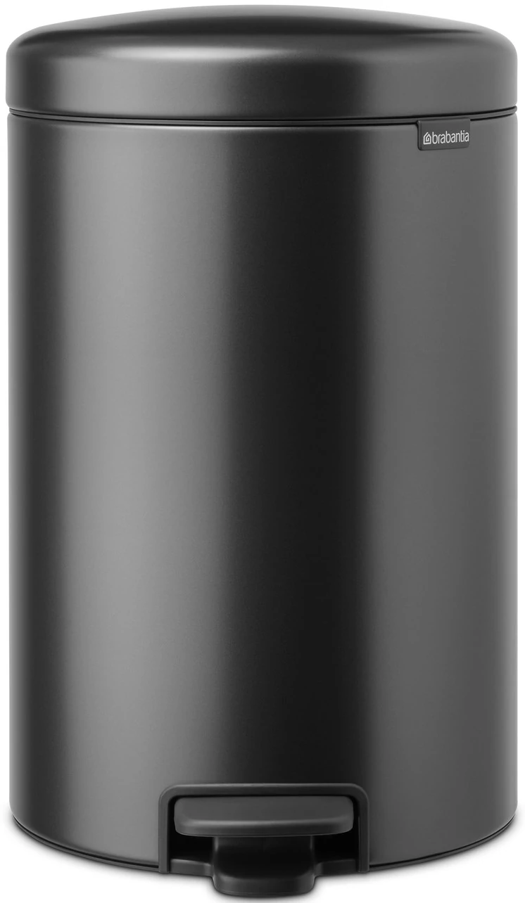 Brabantia NewIcon pedálos hulladékgyűjtő szagmentesen záródó Soft-Close fedél, műanyag tartály, 20L - Y méret, acél, magabiztos szürke - 233500