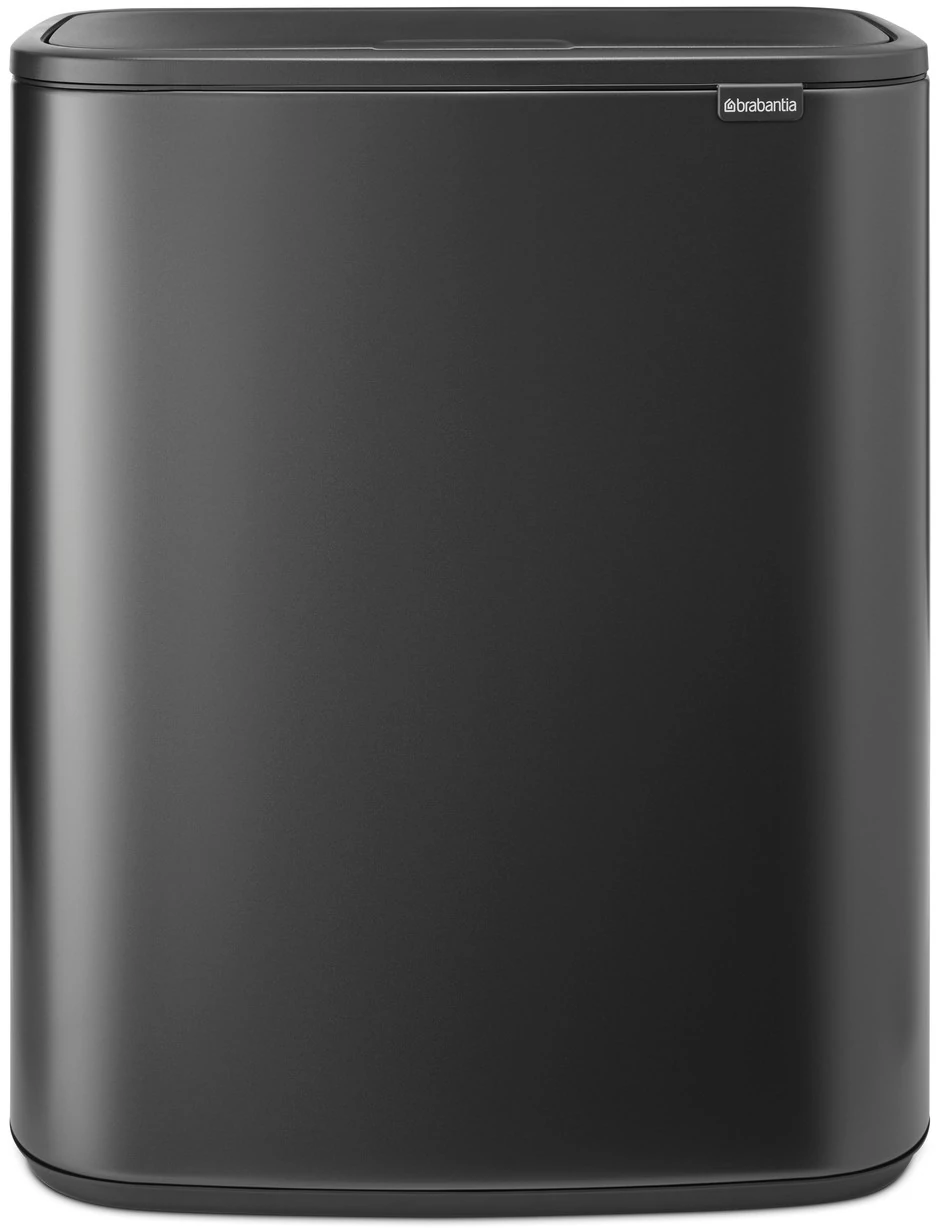 Brabantia Bo Touch Bin nyomófedeles hulladékgyűjtő XXL, padlón álló, műanyag tartály, 60L - M méret, acél, magabiztos szürke - 233623