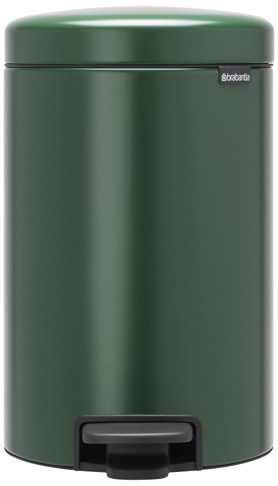 Brabantia NewIcon pedálos hulladékgyűjtő szagmentesen záródó Soft-Close fedél, műanyag tartály, 12L - X méret, acél, fenyőzöld - 304040
