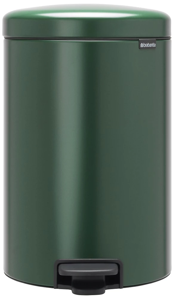 Brabantia NewIcon pedálos hulladékgyűjtő szagmentesen záródó Soft-Close fedél, műanyag tartály, 20L - Y méret, acél, fenyőzöld - 304064