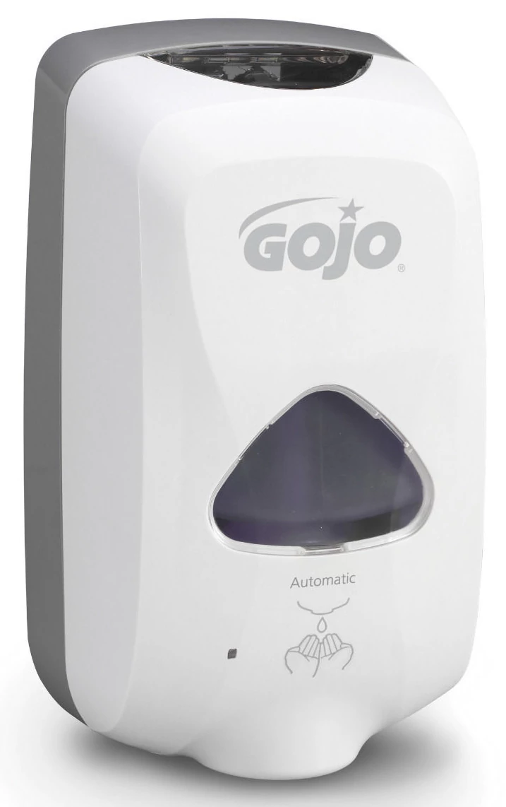 GOJO automata kézmosó habszappan adagoló, TFX rendszer, 1200 ml, érintésmentes szenzoros működtetéssel, elemes, fehér színű