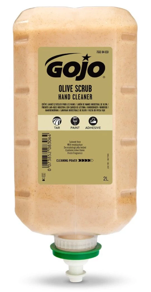 GOJO Olive Scrub ipari kézmosó utántöltő patron erősen szennyezett kezekre, 2000 ml, PRO TDX, kéztisztító hatás 4/5