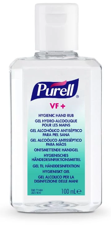 PURELL VF+ erős széles hatásspektrumú, erős virucid hatású kézfertőtlenítő gél kézi, hordozható, kupakos flakon, 100 ml