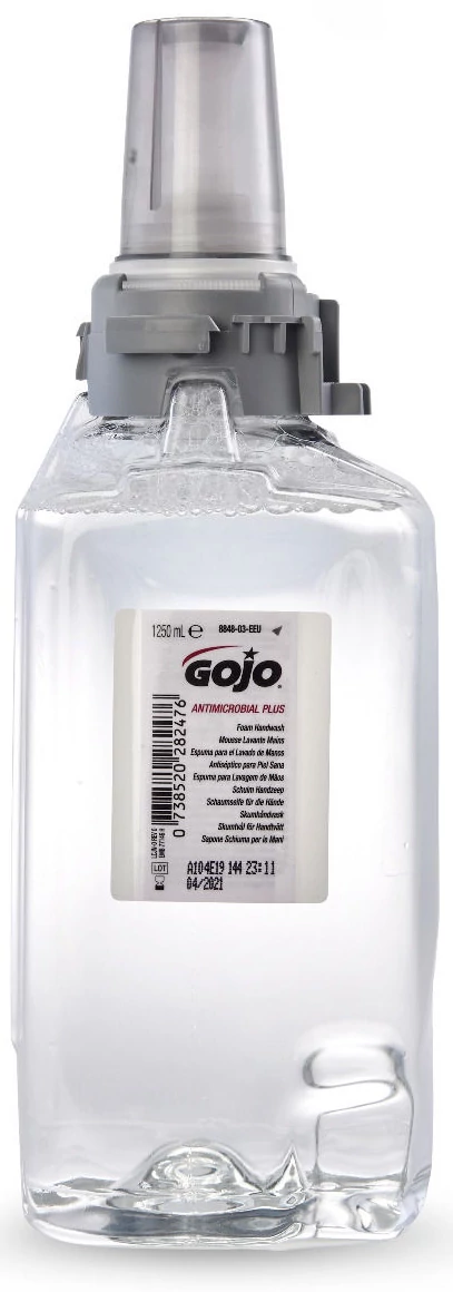 GOJO Antimikrobiális Plus fertőtlenítő kézmosó habszappan utántöltő patron, ADX-12 rendszer, 1250ml