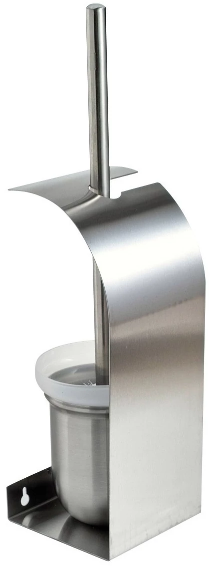 Falra szerelhető WC-kefe tartó, r.m. acél, selyem, INOX