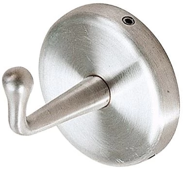 Vandálbiztos egyágú akasztó, fogas 83 mm mély kiállással, robusztus kialakítás, AISI304-es rozsdamentes acél, szálcsiszolt selyem, INOX
