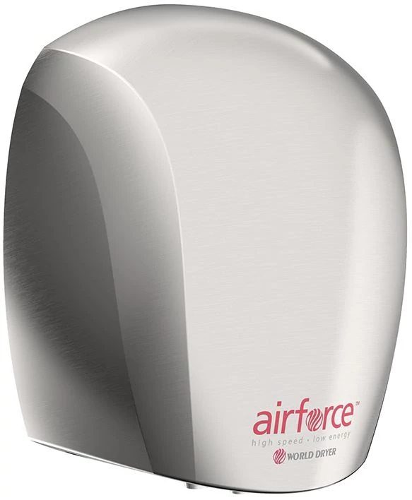 J48-971 WORLD DRYER AIRFORCE antibakteriális kézszárító, alumínium, selyem, 1100 W, 12 mp, 83 dB