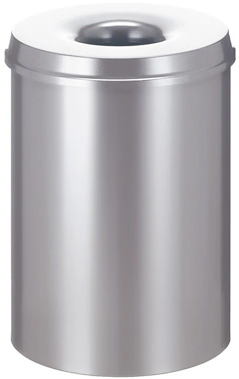 Kerek hulladékgyűjtő, 30 liter, szinterezett acél, selyem, önoltó fedéllel