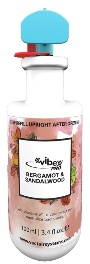 VIBE PRO Bergamot - Sandalwood - bergamott és szantálfa illatú utántöltő patron Airadicate szagsemlegesítő adalékkal