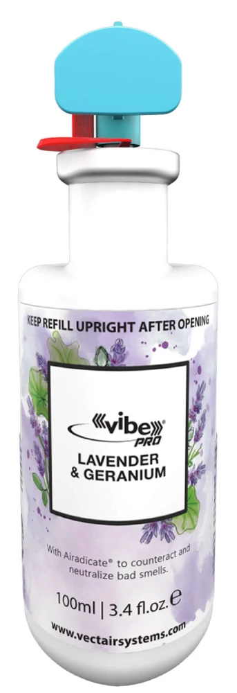 VIBE PRO Lavender - Geranium - levendula és geránium illatú utántöltő patron Airadicate szagsemlegesítő adalékkal